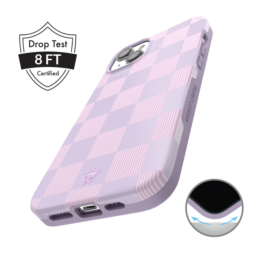 Lilac Vibe Checkered iPhone Case