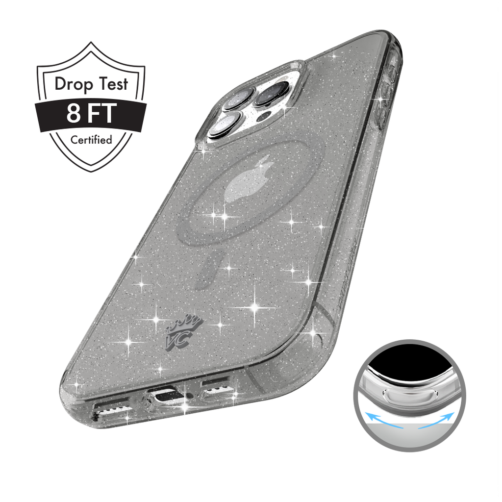 Grey Stardust Glitter iPhone Case
