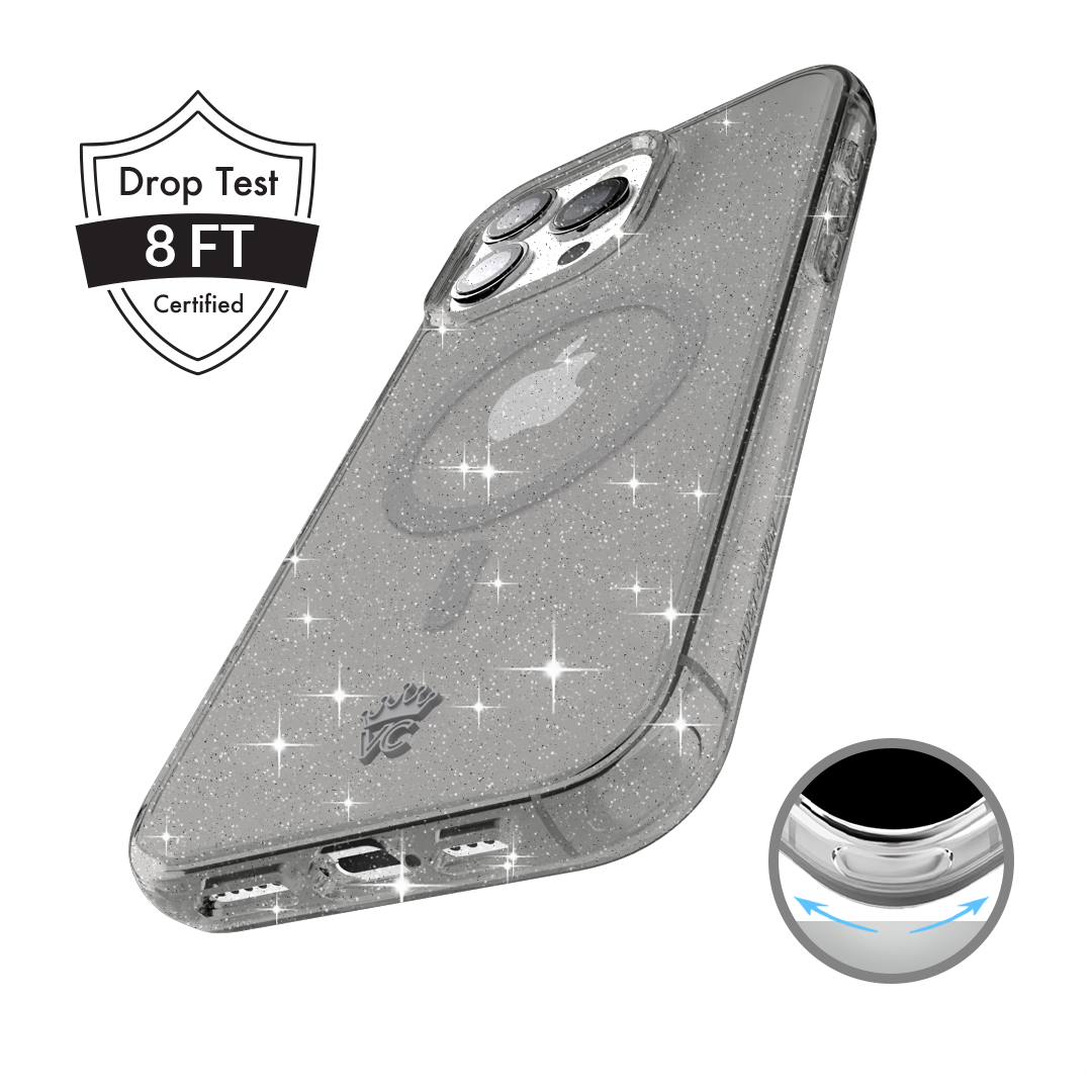 Grey Stardust Glitter iPhone Case
