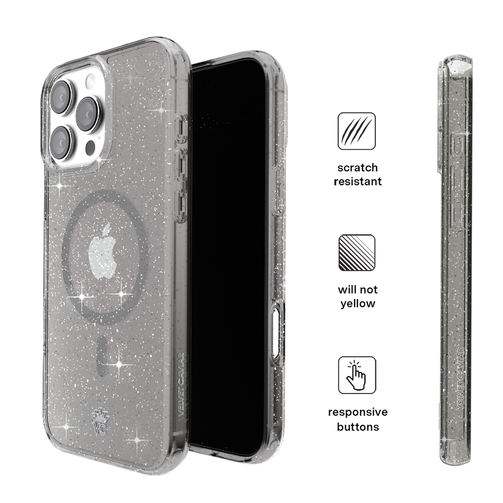 Grey Stardust Glitter iPhone Case