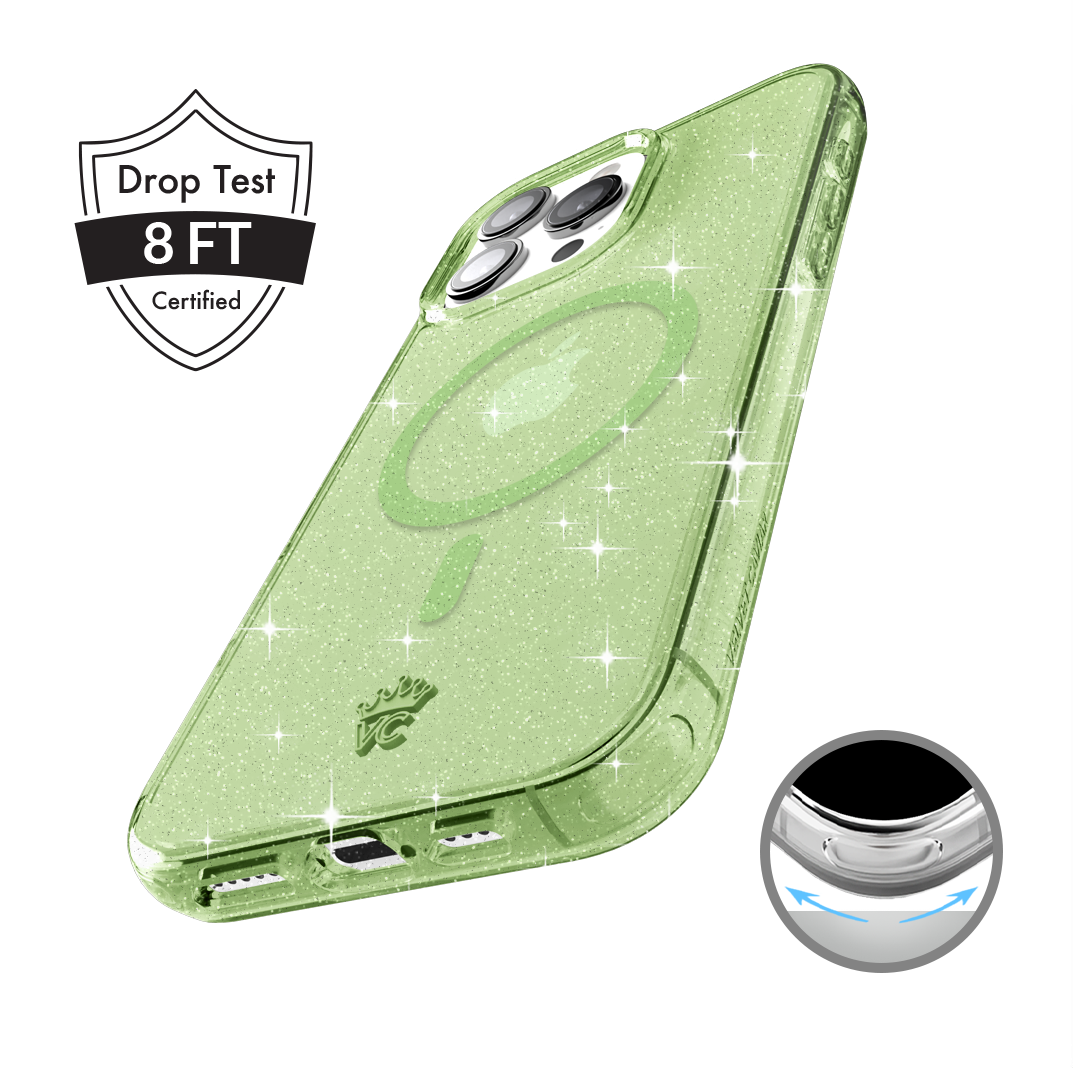 Lime Stardust Glitter iPhone Case