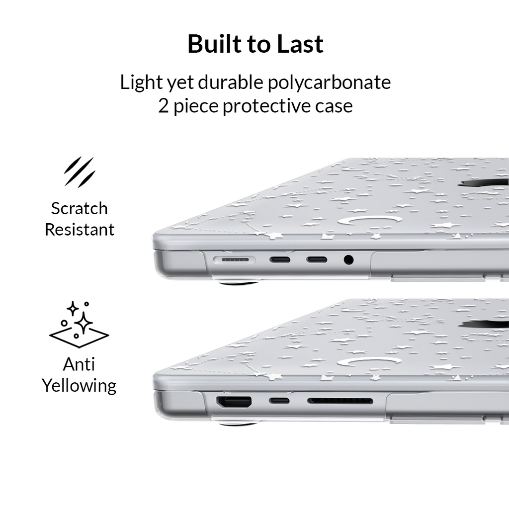 White Stars MacBook Case