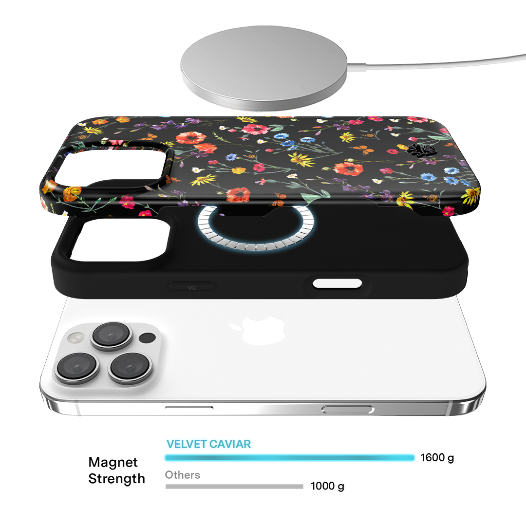 Black Wildflower iPhone Case