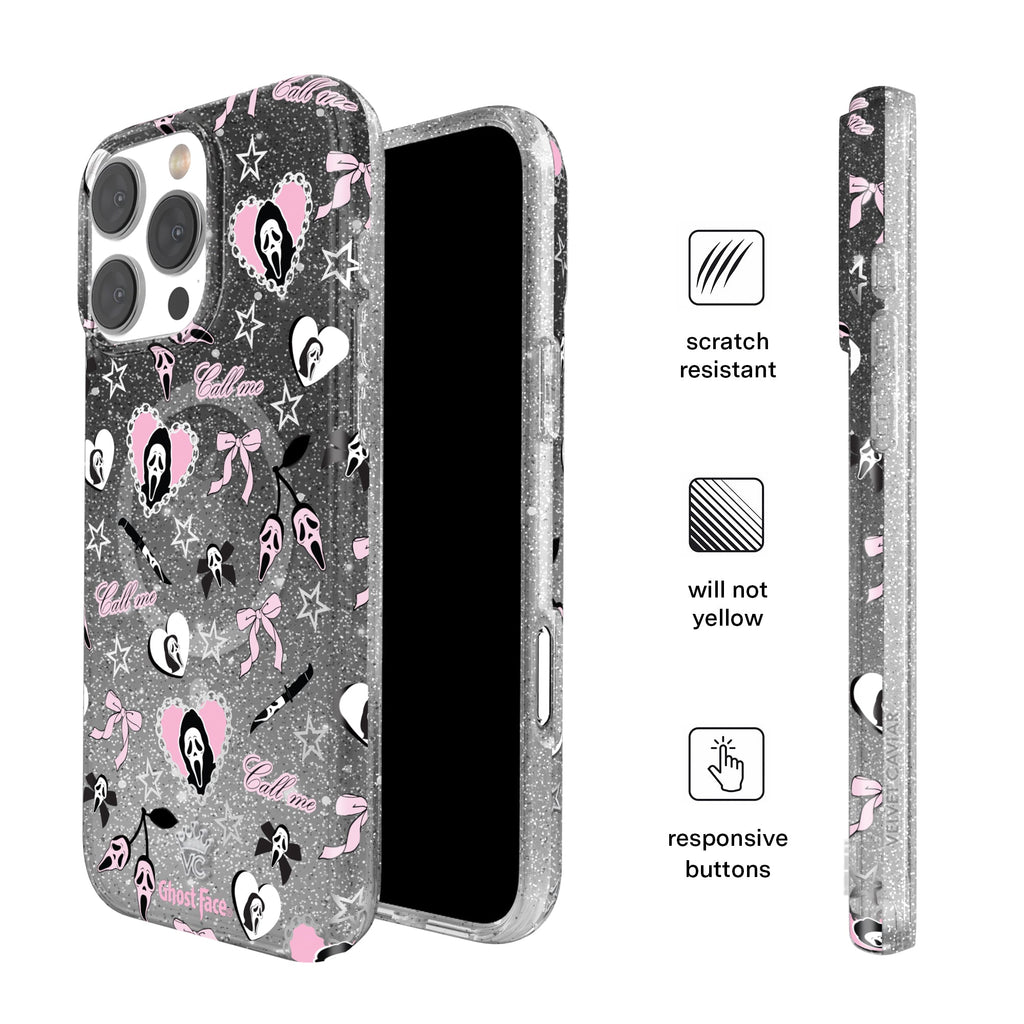 Ghost Face Goth Glitter iPhone Case