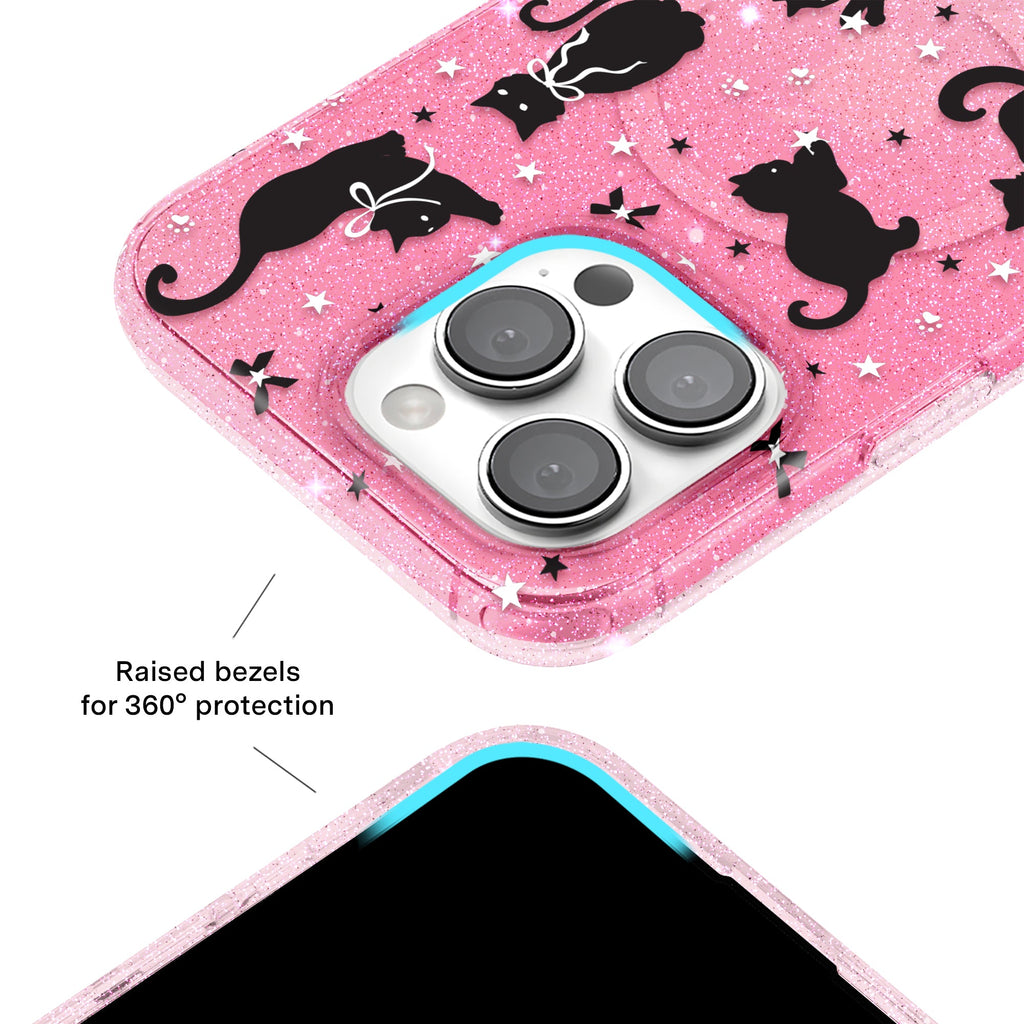 Lucky Kittens Glitter iPhone Case