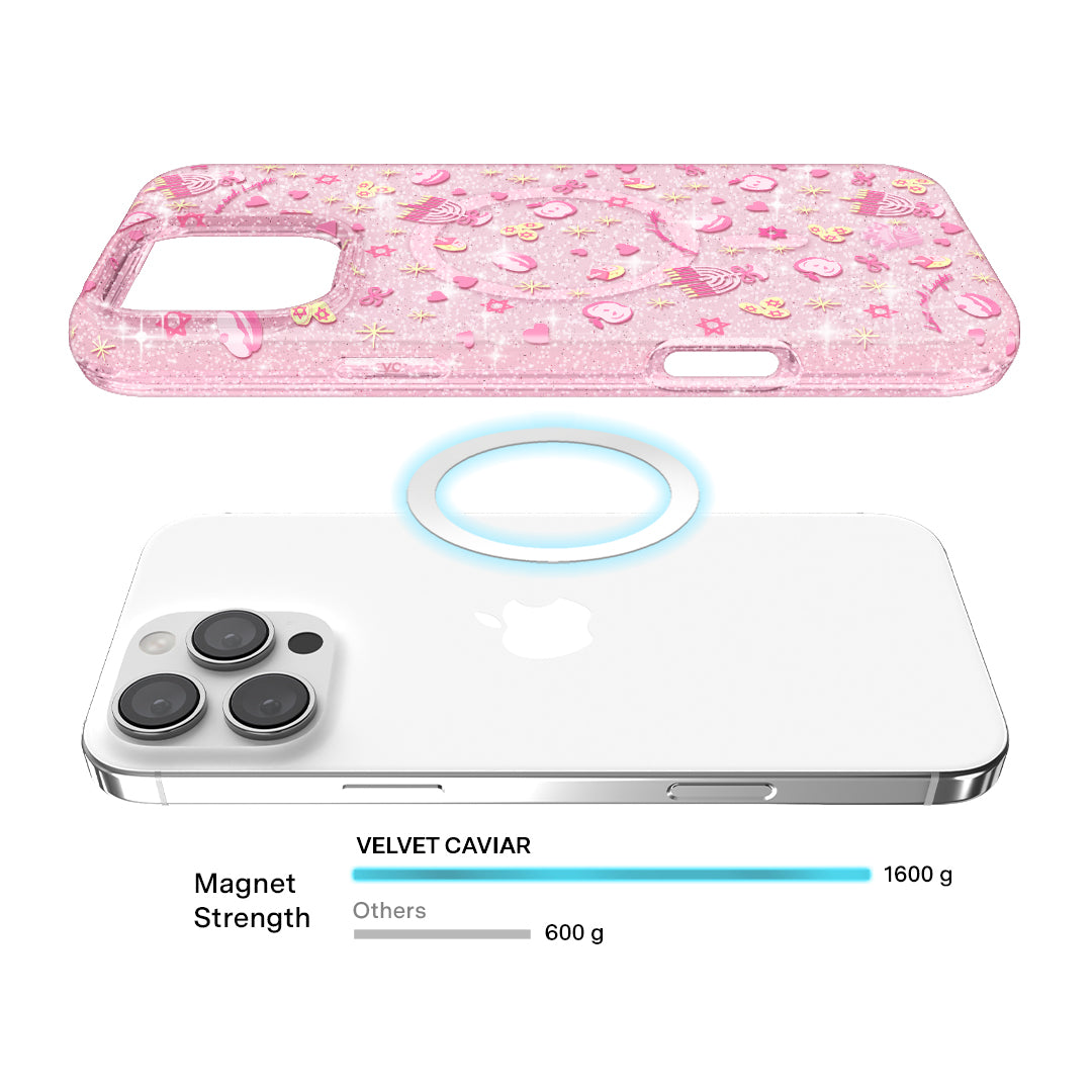 Pink Hanukkah Glitter iPhone Case