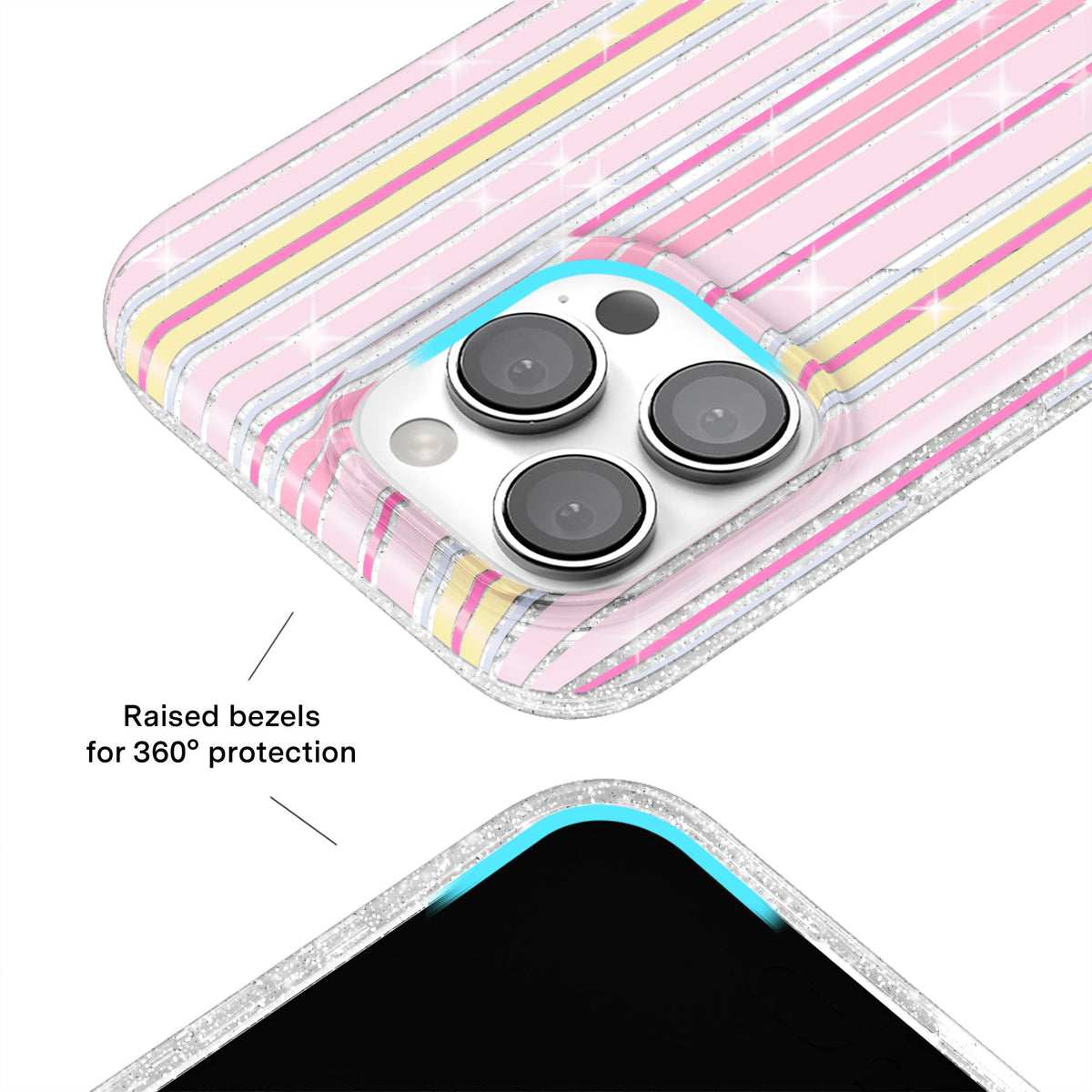 Sunkissed Stripes Glitter iPhone Case