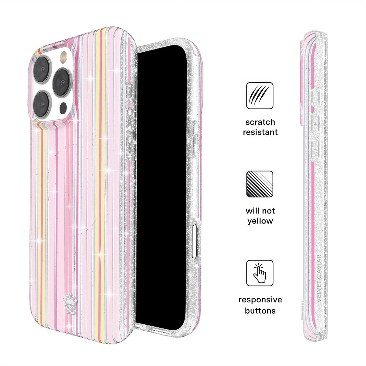 Sunkissed Stripes Glitter iPhone Case
