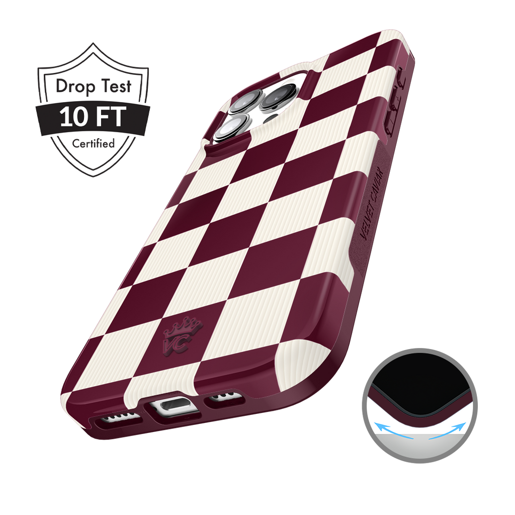 Burgundy Vibe Check iPhone Case
