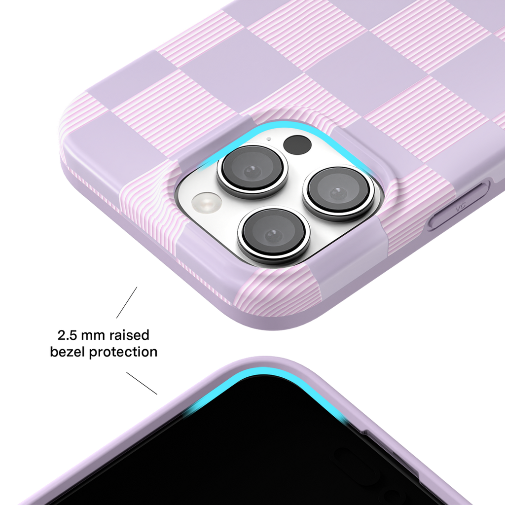 Lilac Vibe Checkered iPhone Case