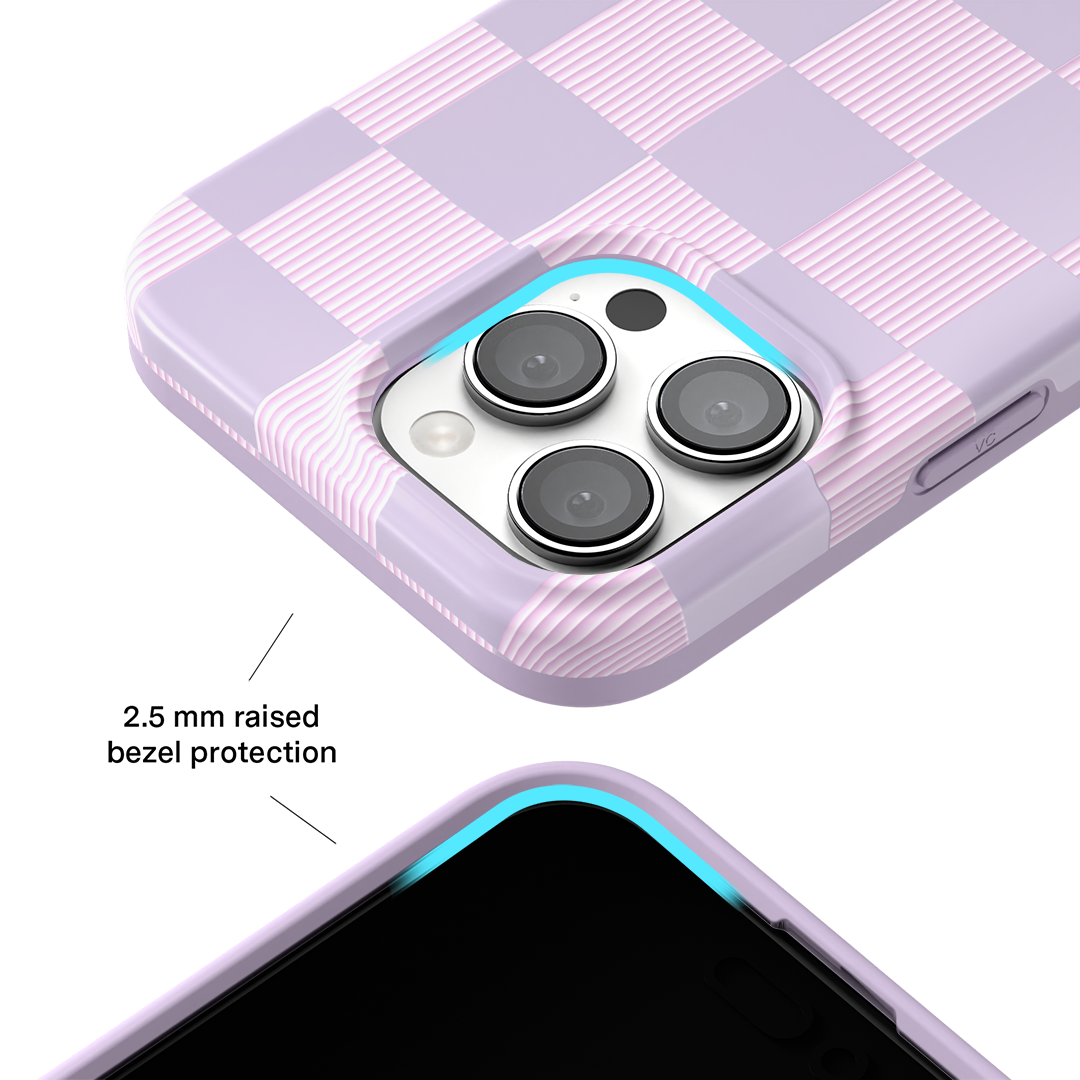 Lilac Vibe Checkered iPhone Case