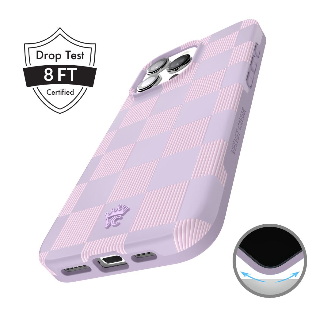 Lilac Vibe Checkered iPhone Case