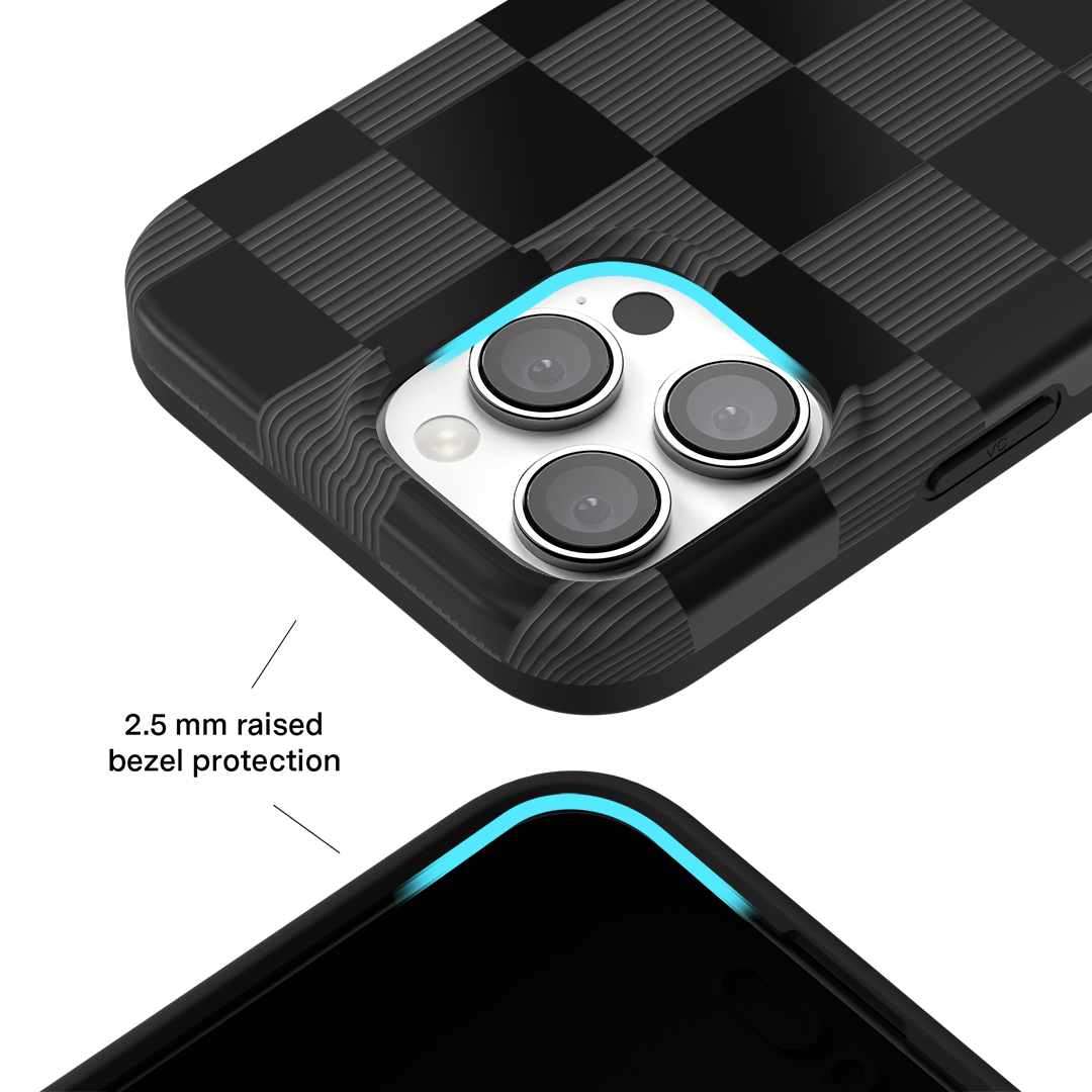 Noir Vibe Checkered iPhone Case