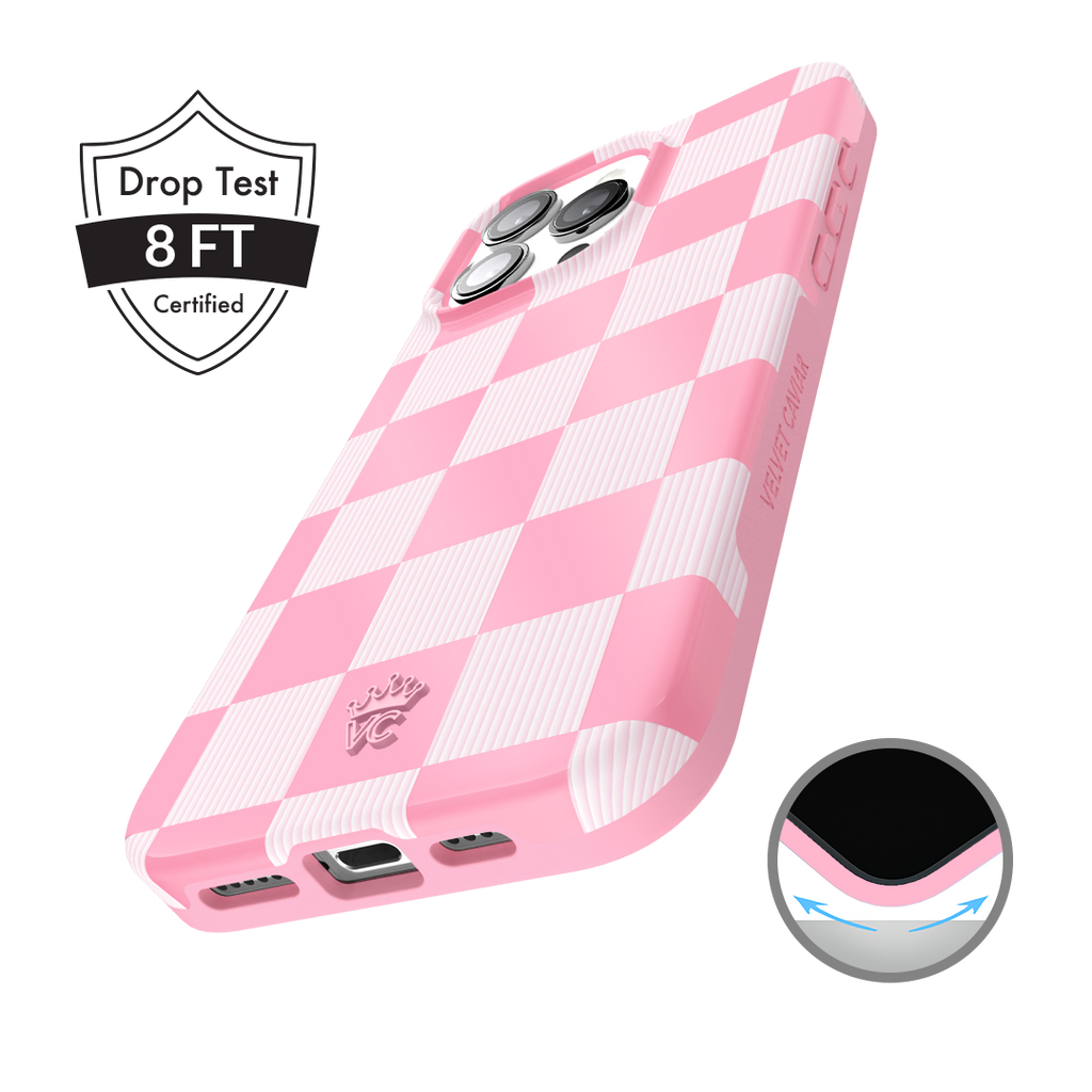 Pink Vibe Checkered iPhone Case