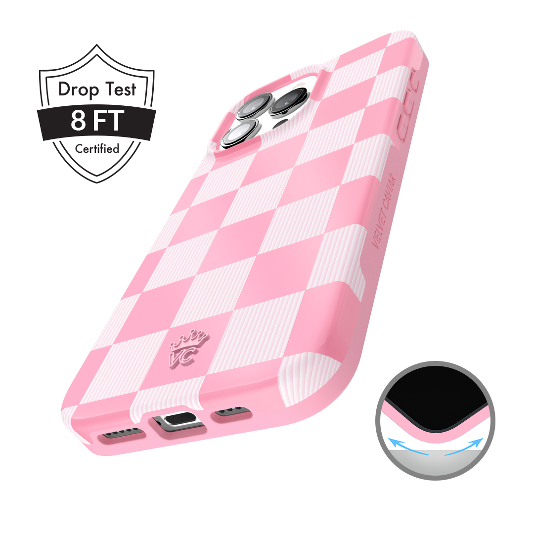 Pink Vibe Checkered iPhone Case