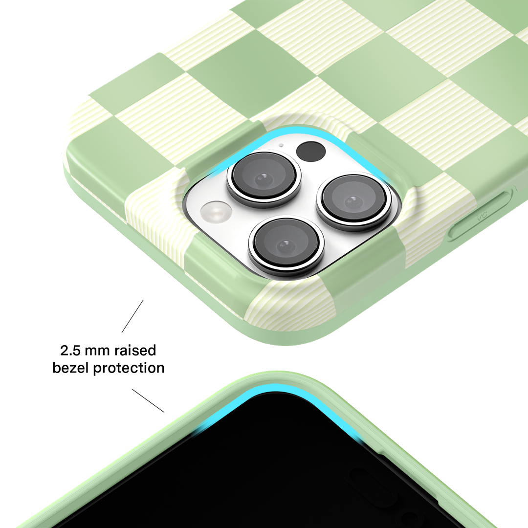 Pistachio Vibe Checkered iPhone Case