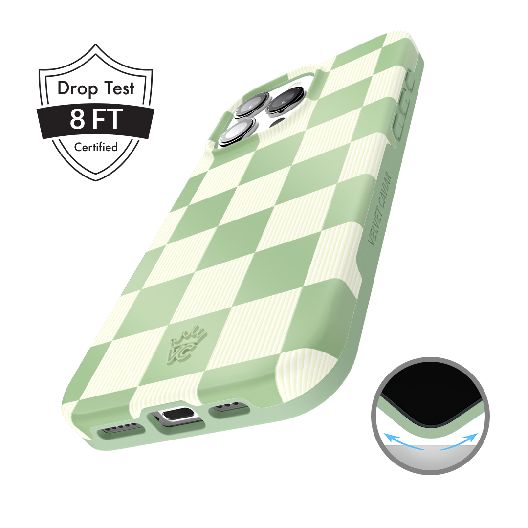 Pistachio Vibe Checkered iPhone Case
