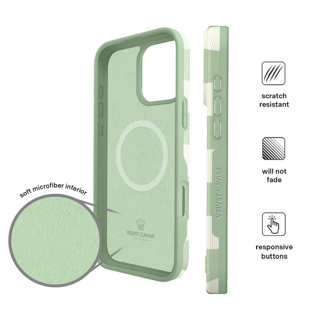 Pistachio Vibe Checkered iPhone Case