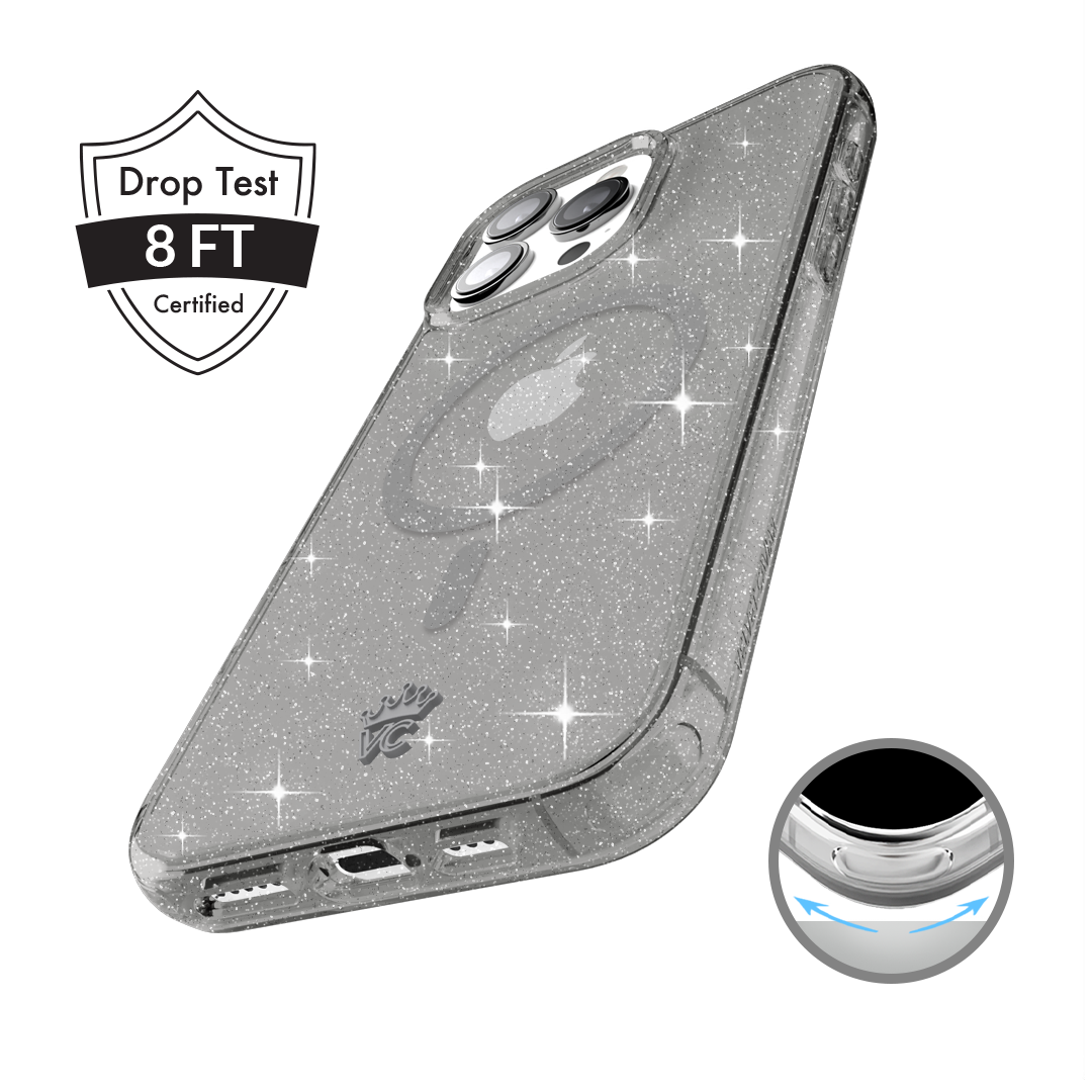 Grey Stardust Glitter iPhone Case