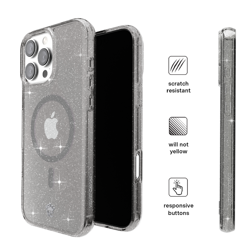 Grey Stardust Glitter iPhone Case