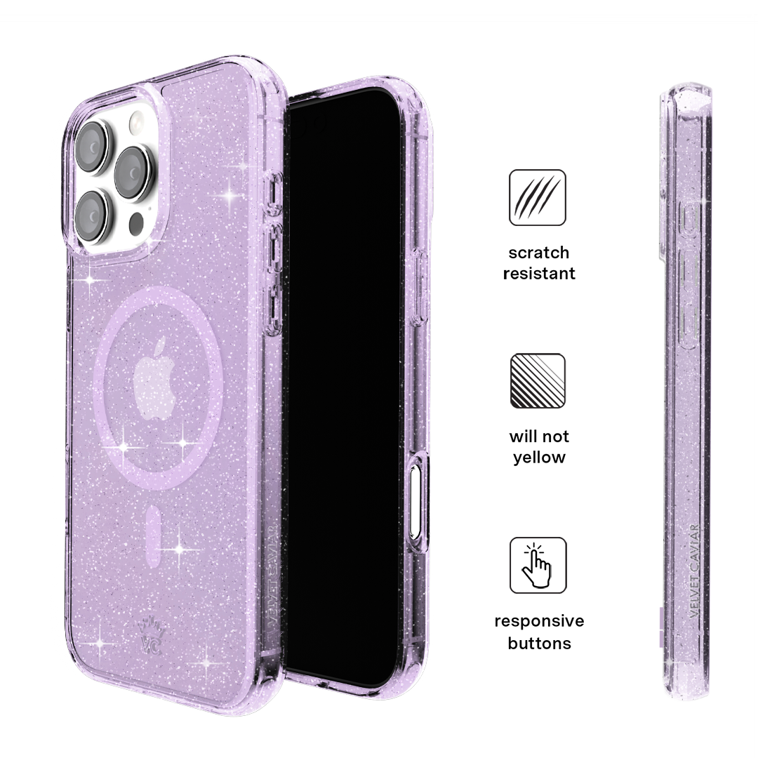 Lilac Stardust Glitter iPhone Case