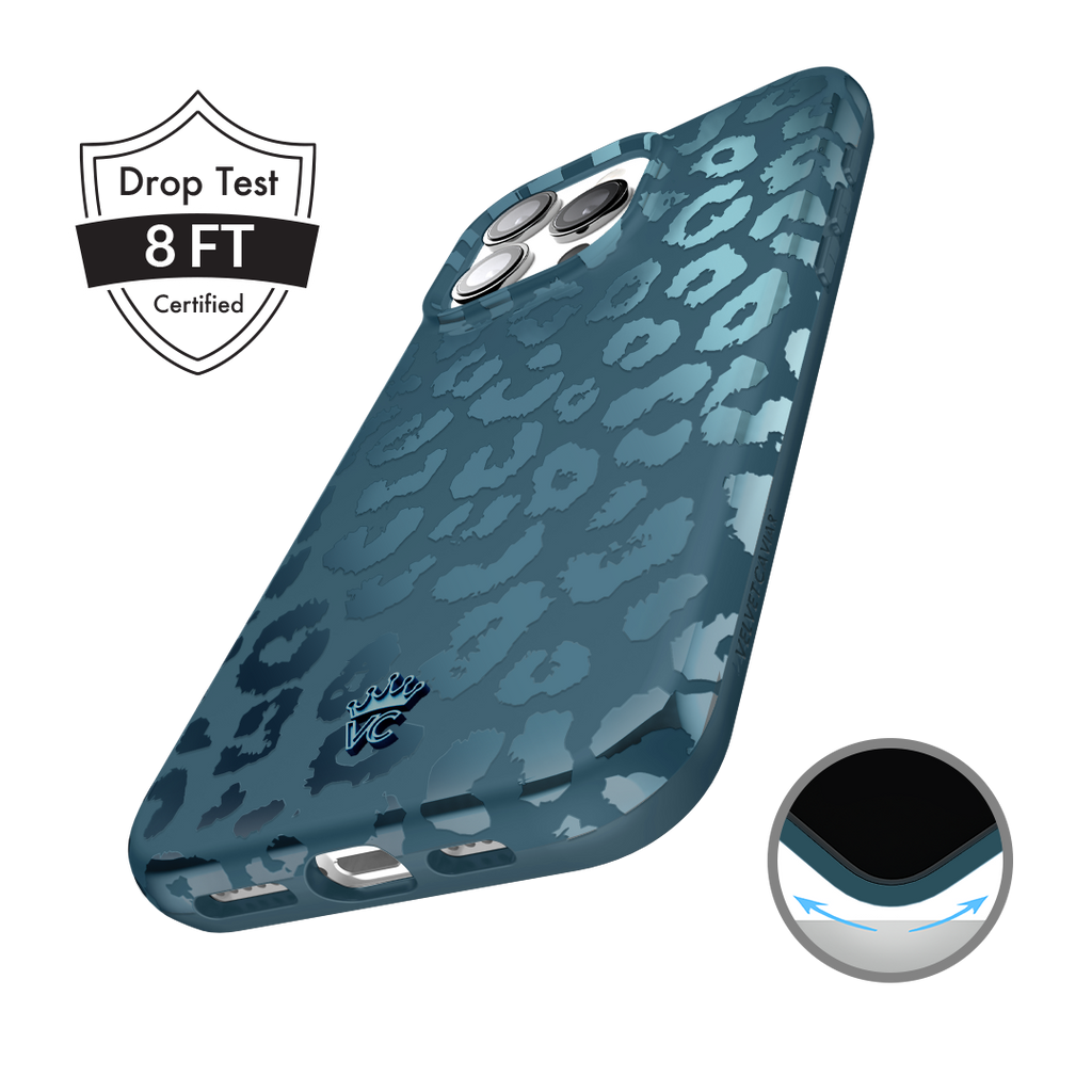 Metallic Navy Leopard iPhone Case