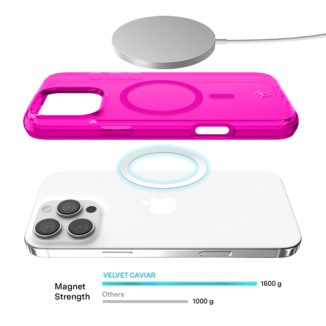 Neon Pink Clear iPhone Case