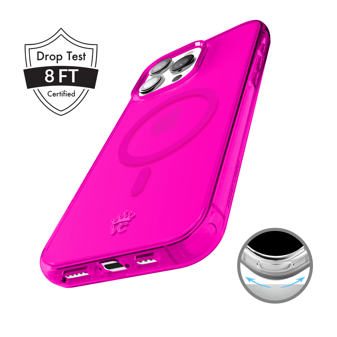 Neon Pink Clear iPhone Case