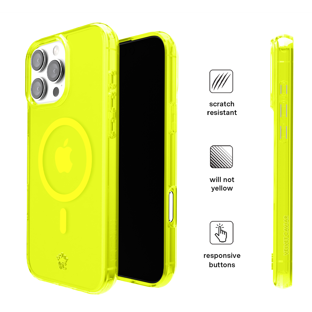 Neon Yellow Clear iPhone Case