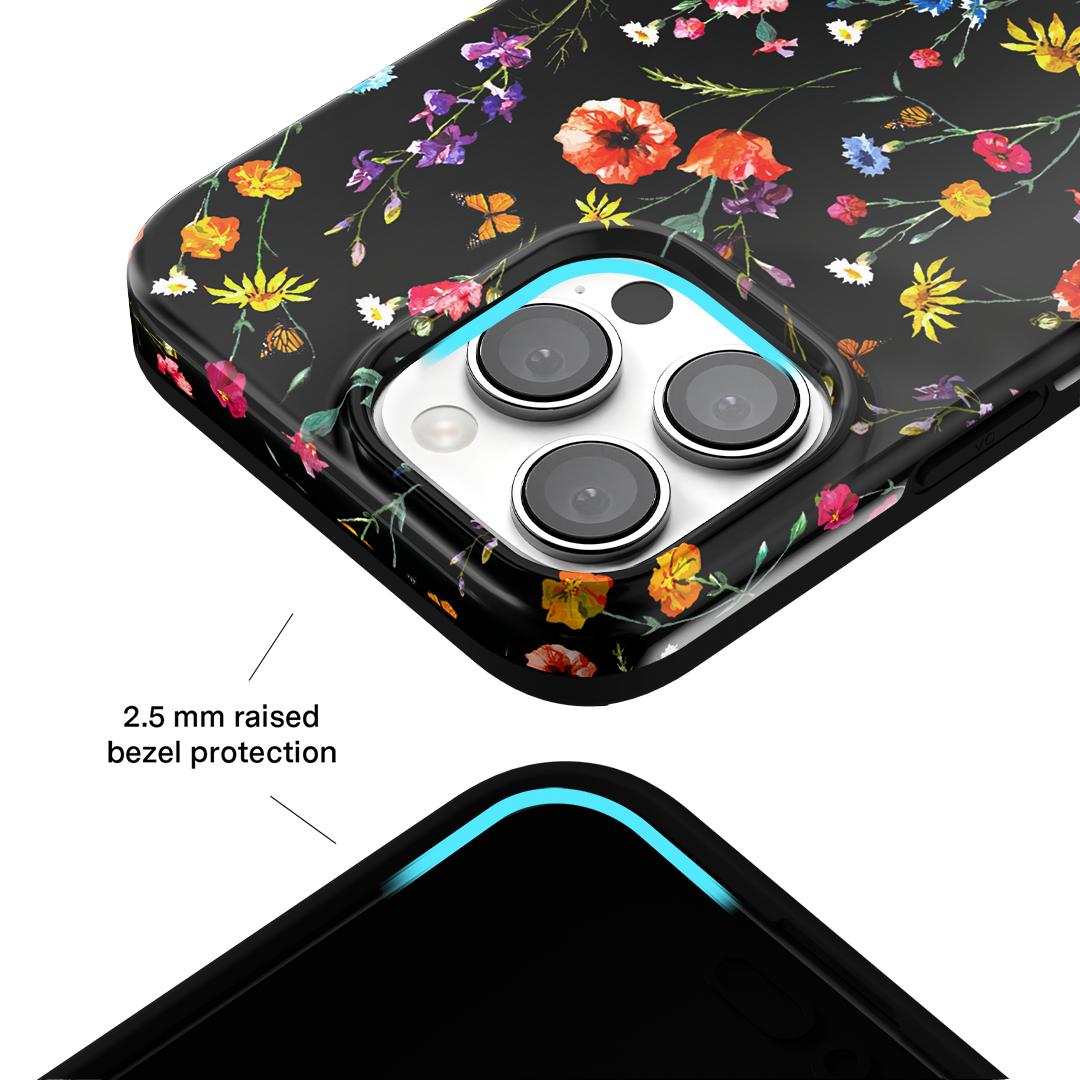 Black Wildflower iPhone Case