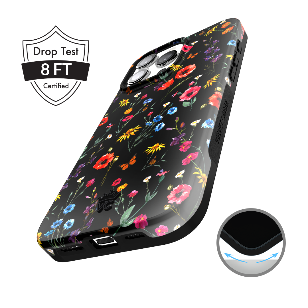 Black Wildflower iPhone Case