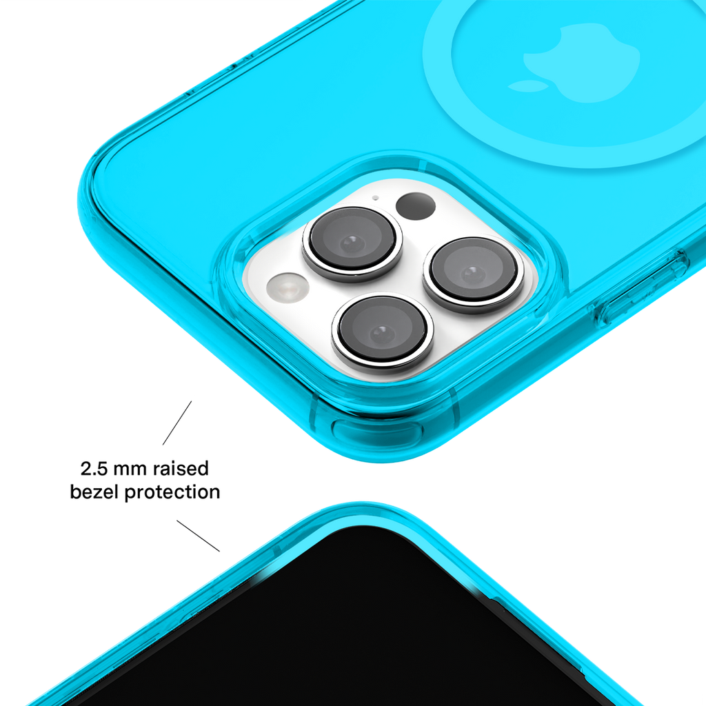 Neon Blue Clear iPhone Case