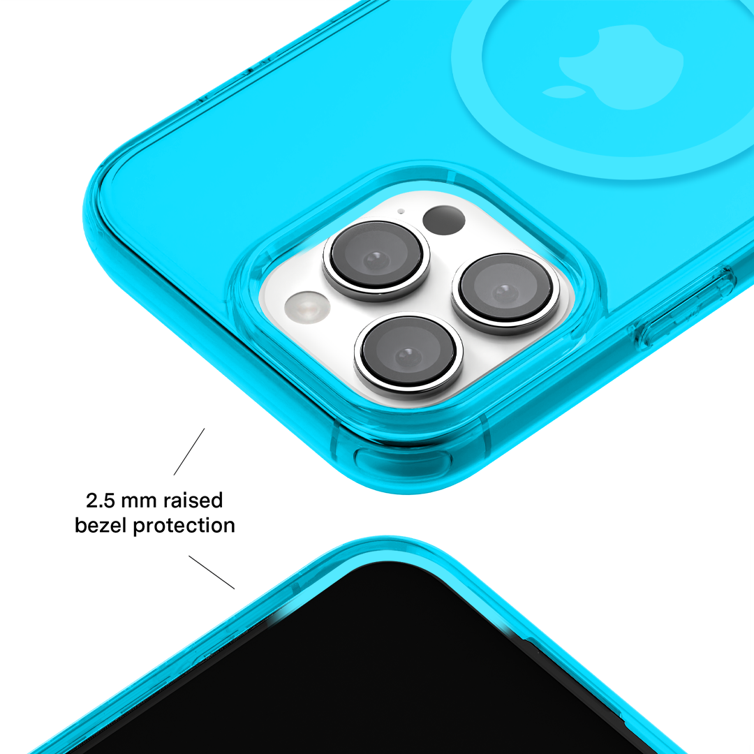 Neon Blue Clear iPhone Case