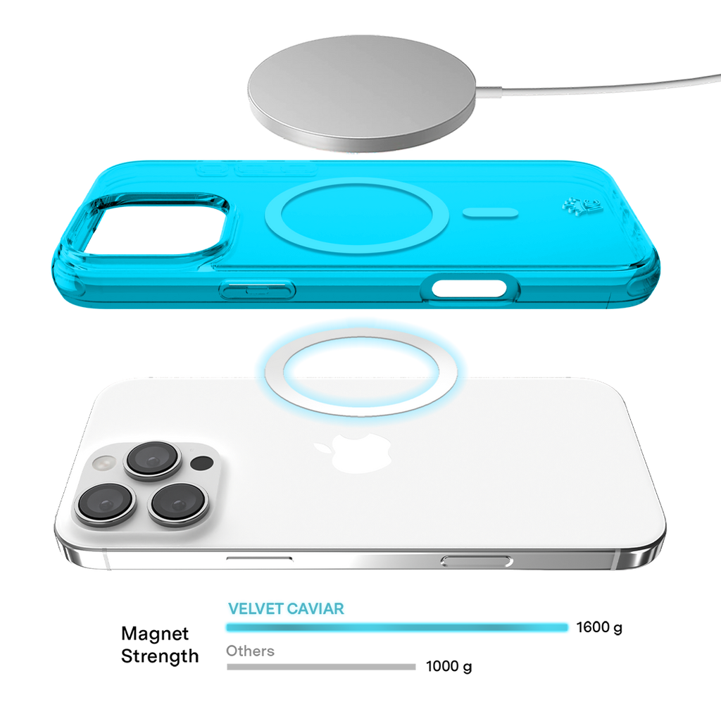 Neon Blue Clear iPhone Case