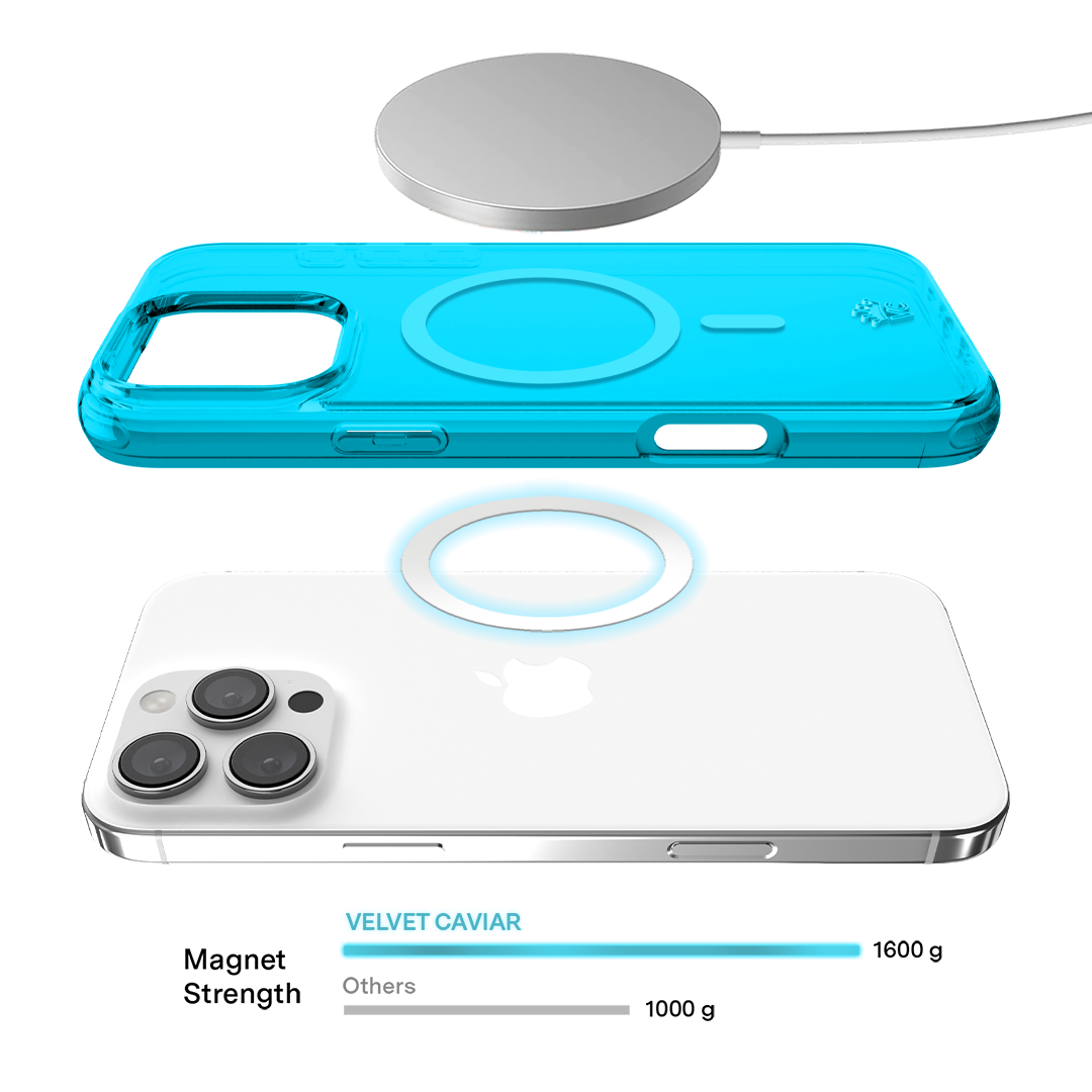Neon Blue Clear iPhone Case