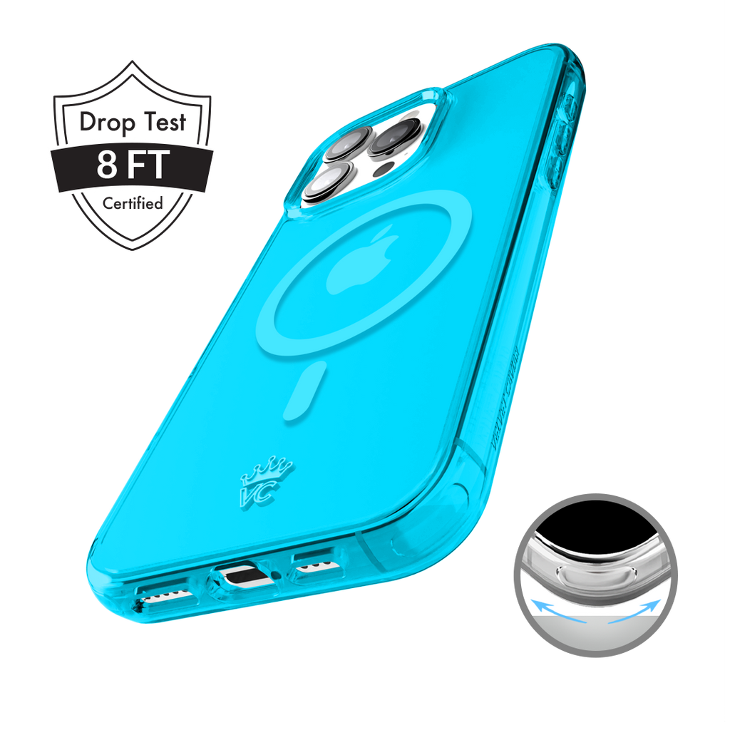 Neon Blue Clear iPhone Case