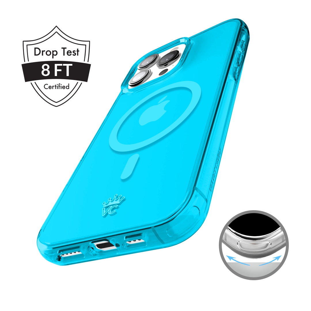 Neon Blue Clear iPhone Case