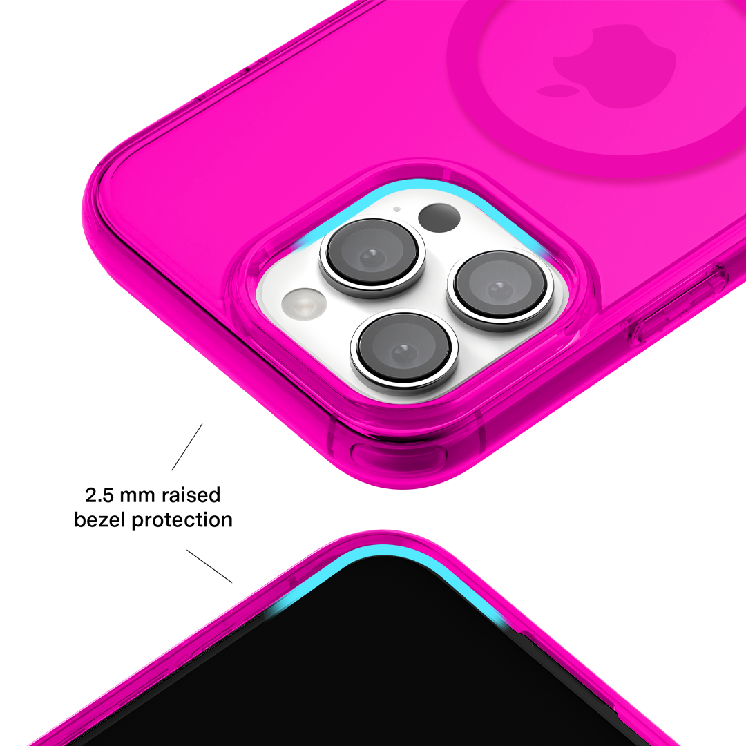 Neon Pink Clear iPhone Case