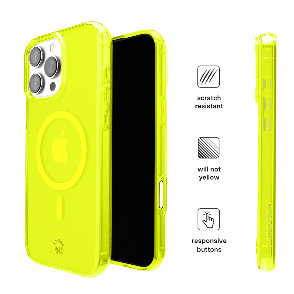 Neon Yellow Clear iPhone Case