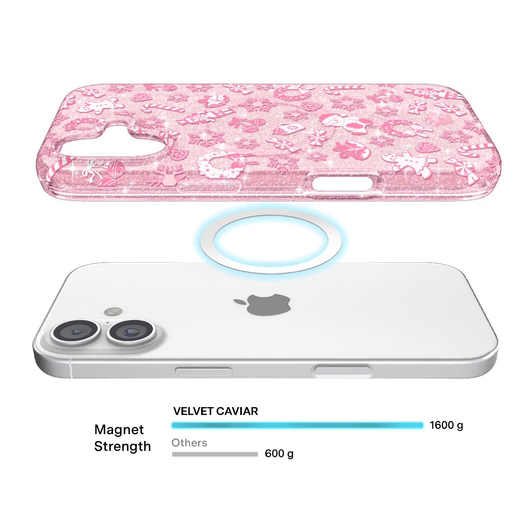 Pink Christmas Glitter iPhone Case