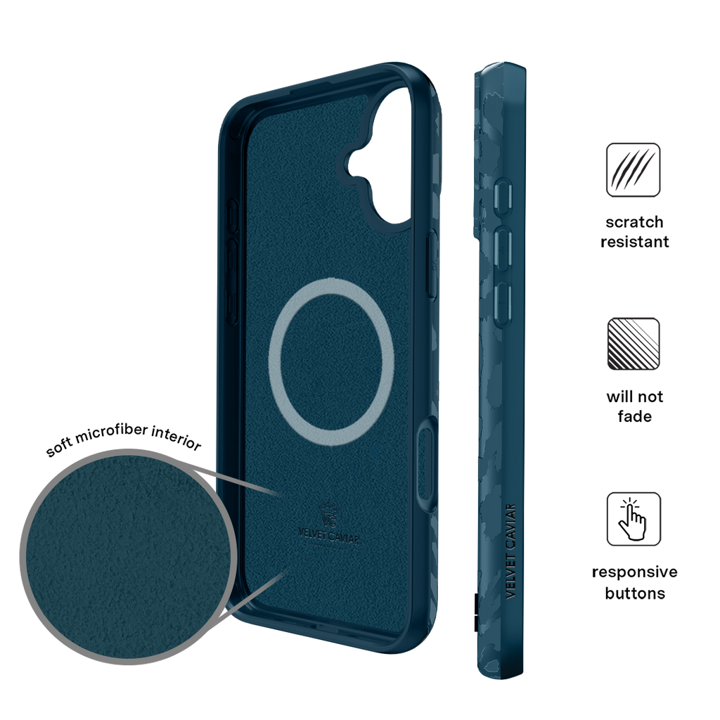 Metallic Navy Leopard iPhone Case