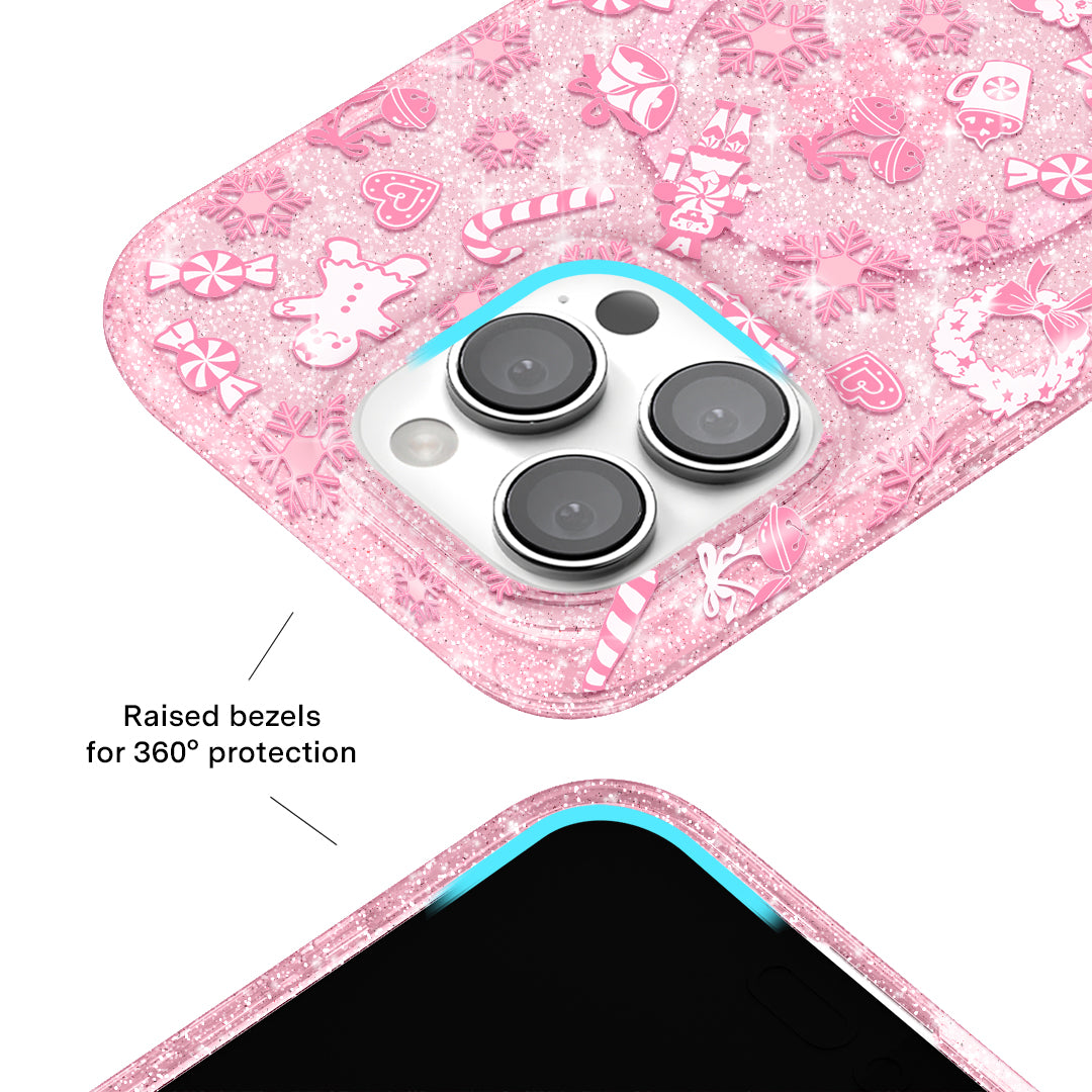 Pink Christmas Glitter iPhone Case