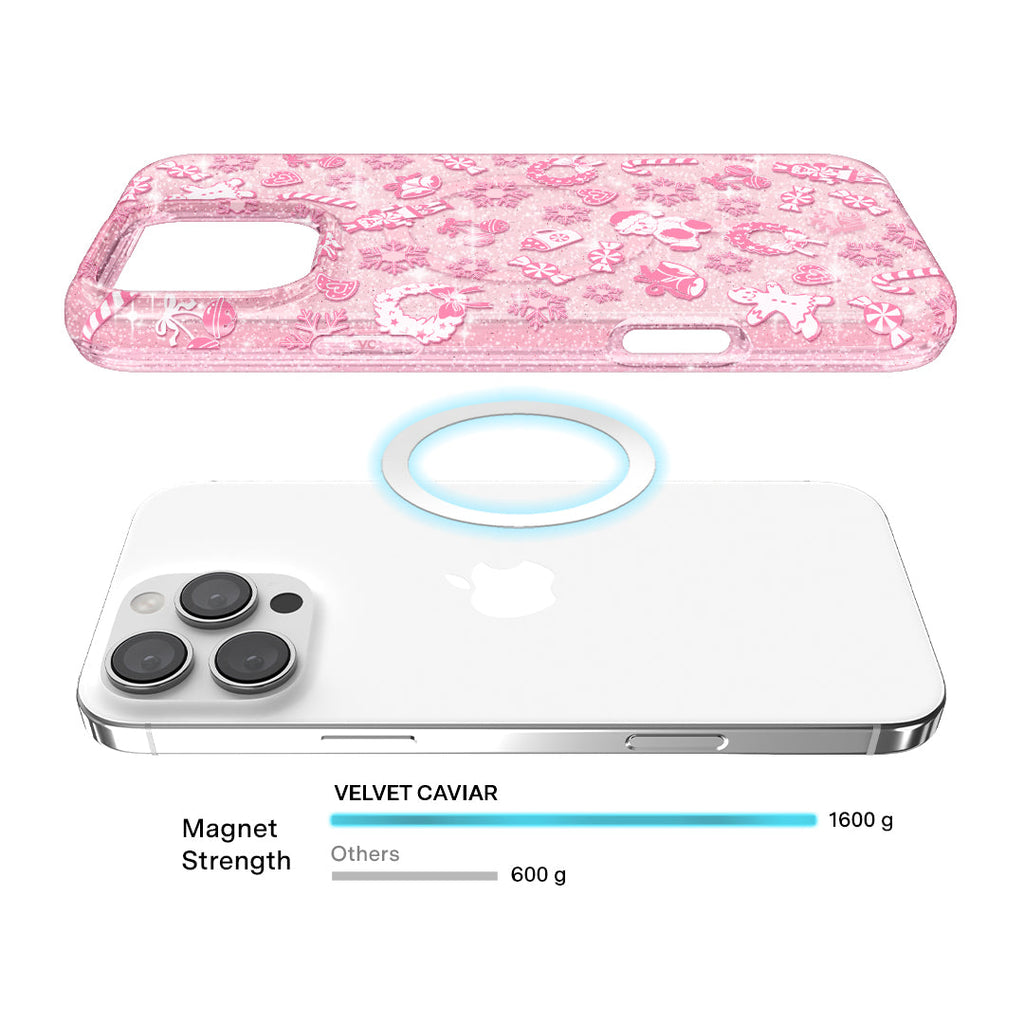 Pink Christmas Glitter iPhone Case