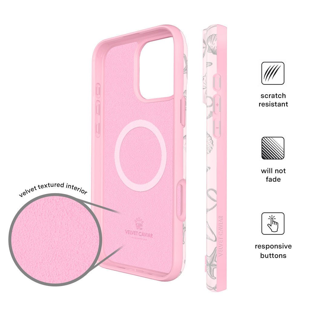 Pink Coastal Seashells iPhone Case
