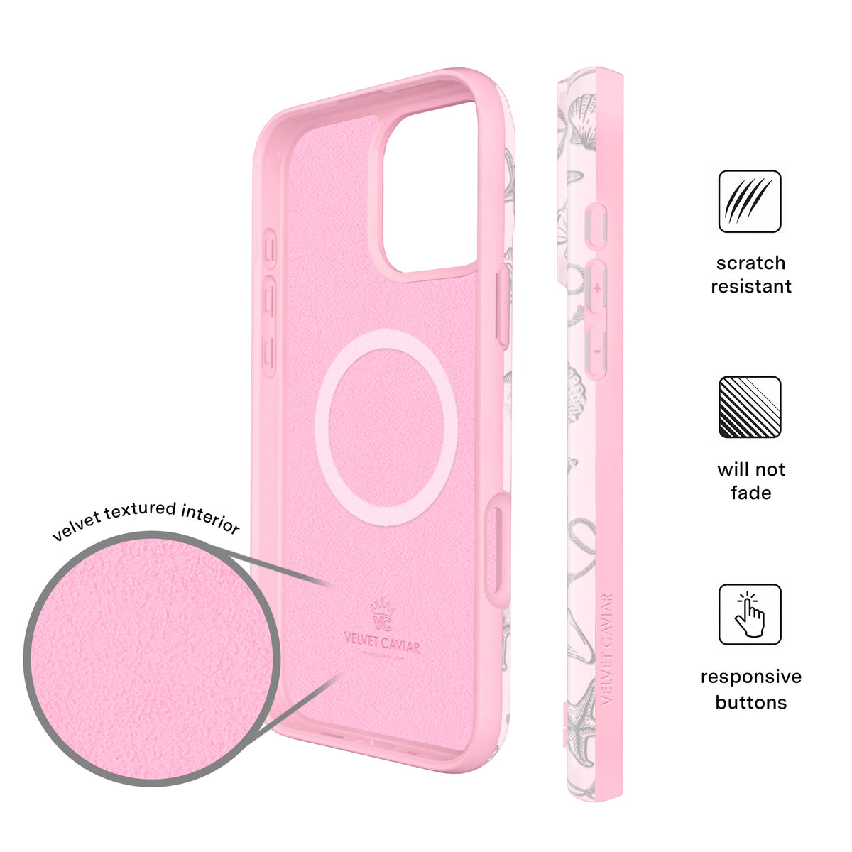 Pink Coastal Seashells iPhone Case