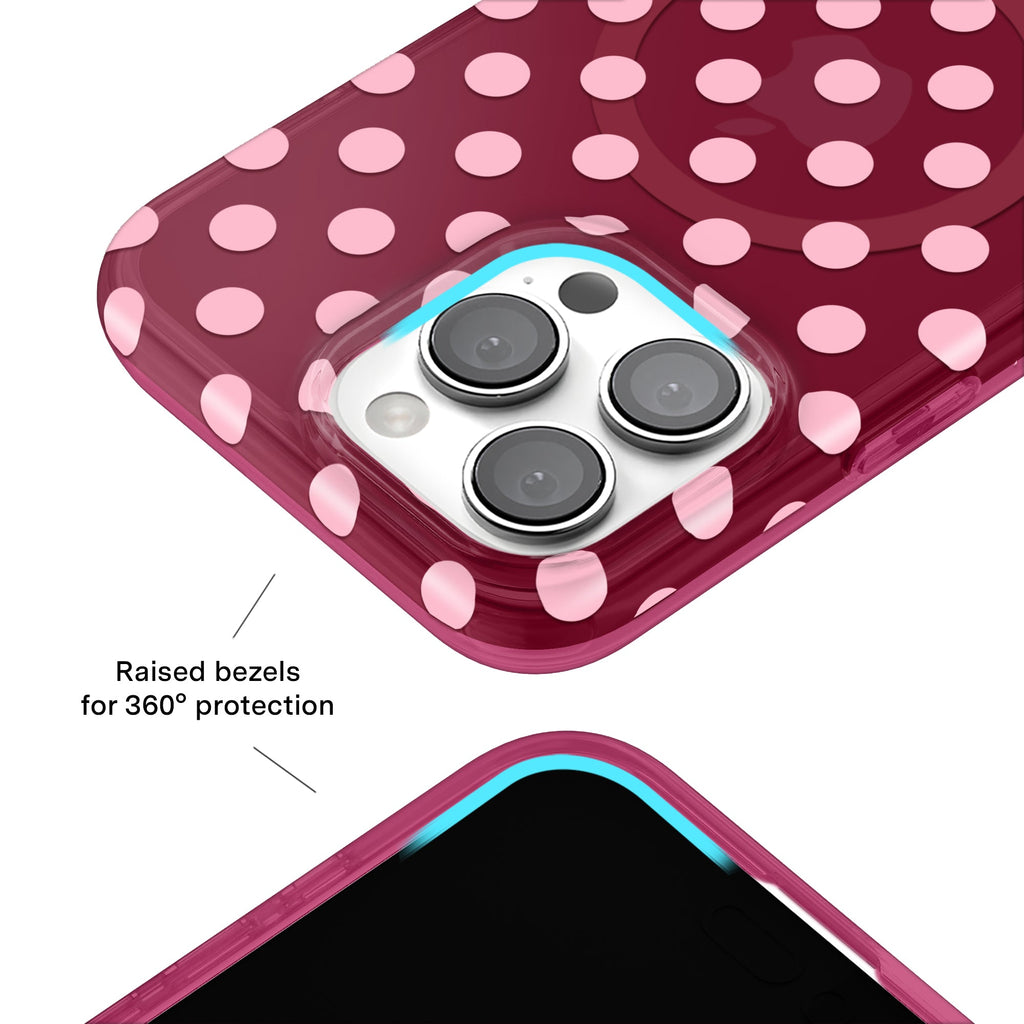 Raspberry Polka Dot iPhone Case