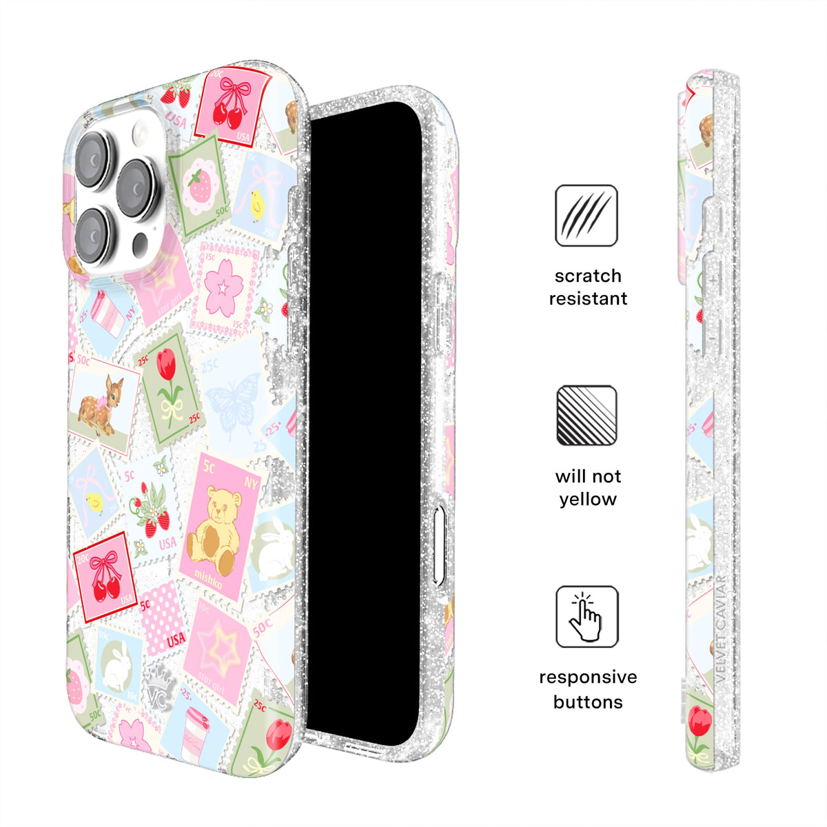 Spring Whimsy Stamps Glitter iPhone Case