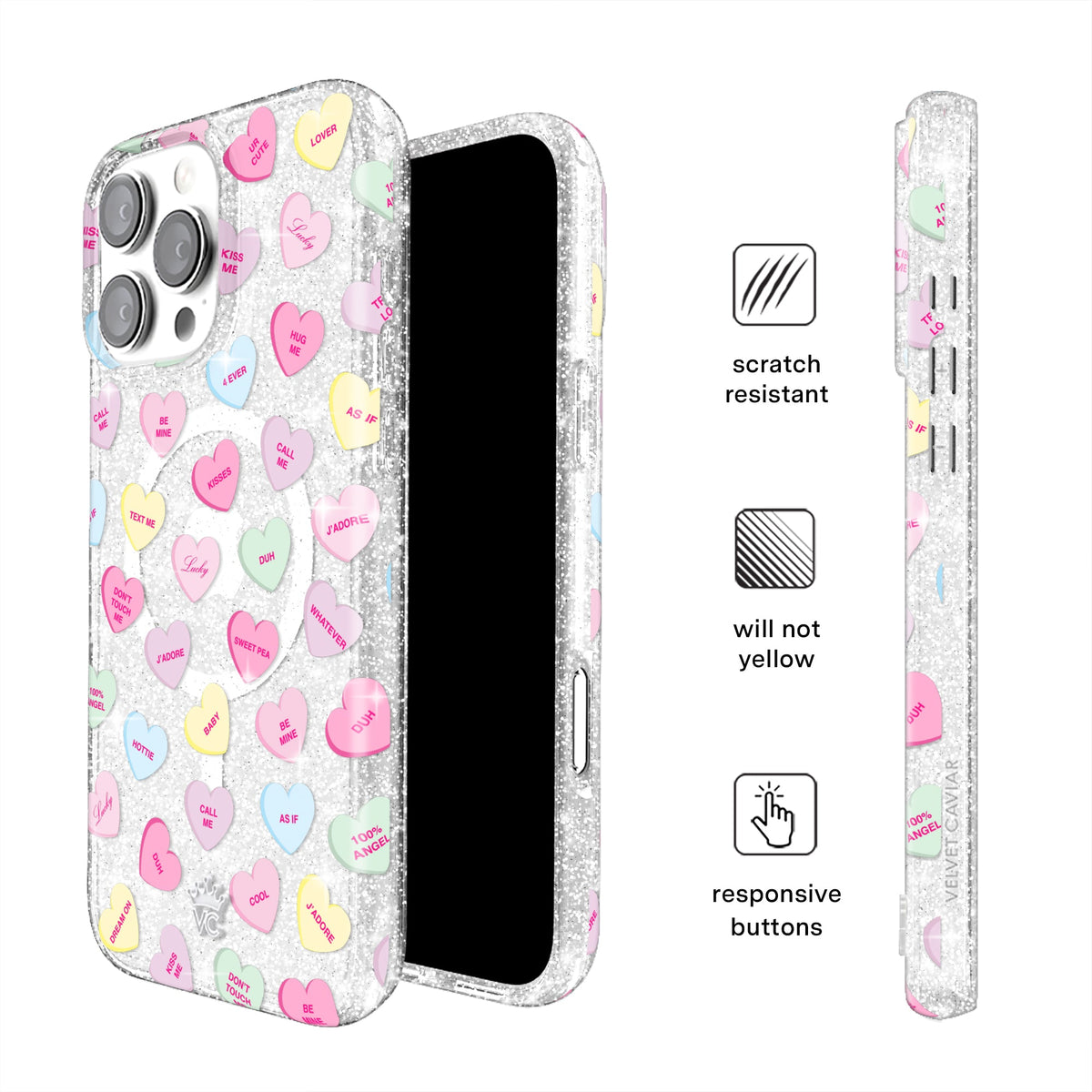 Sweet Hearts Glitter iPhone Case