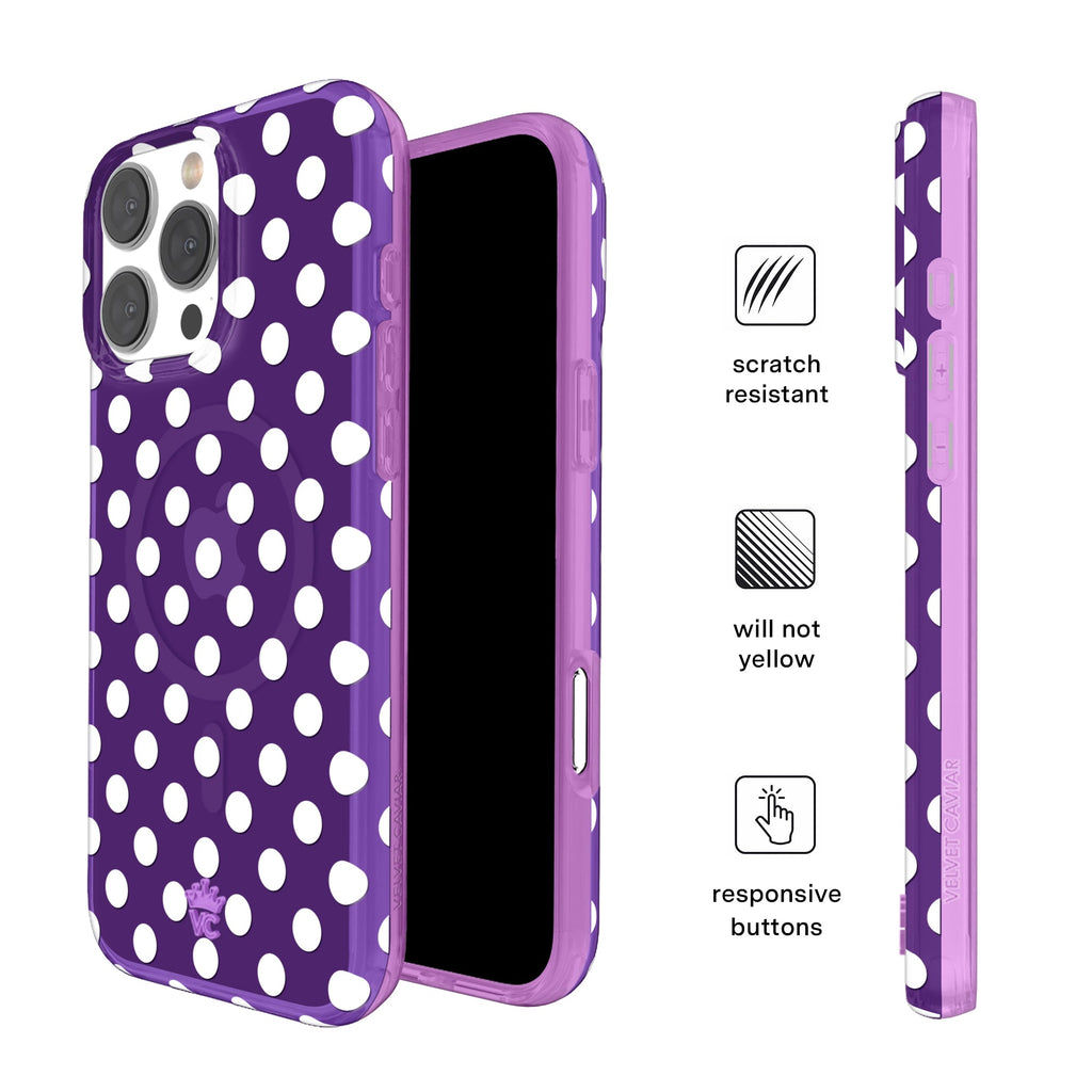 Violet Glow Polka Dot iPhone Case