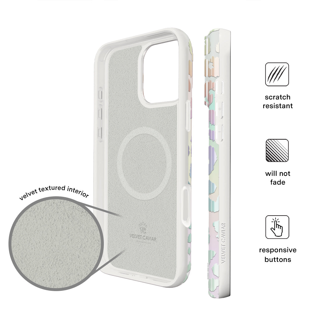 White Opal Leopard iPhone Case